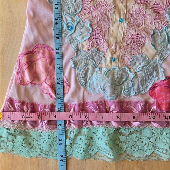 Pink Rose Boudoir Blouse | Roselani Jasmin | Size Small - Medium - Picture 7 of 10